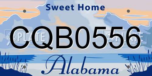 CQB0556 Alabama License Plate
