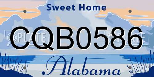 CQB0586 Alabama License Plate