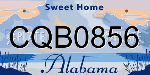 CQB0856 Alabama License Plate