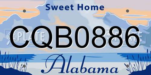 CQB0886 Alabama License Plate