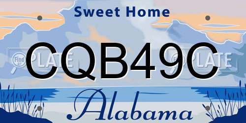 CQB49C Alabama License Plate