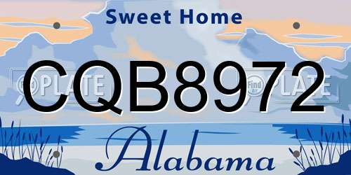CQB8972 Alabama License Plate