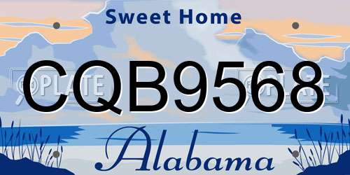 CQB9568 Alabama License Plate