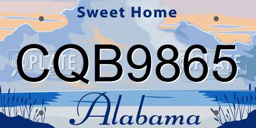 CQB9865 Alabama License Plate