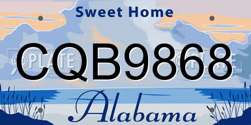 CQB9868 Alabama License Plate