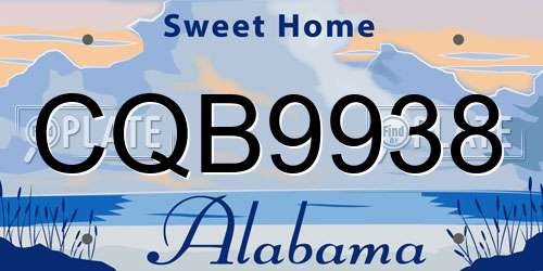 CQB9938 Alabama License Plate