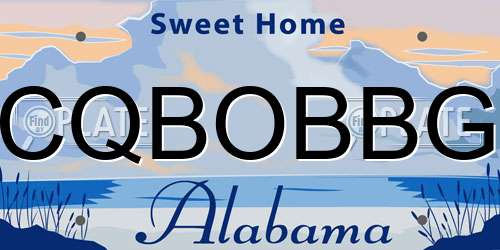 CQBOBBG Alabama License Plate