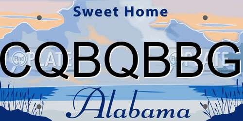 CQBQBBG Alabama License Plate
