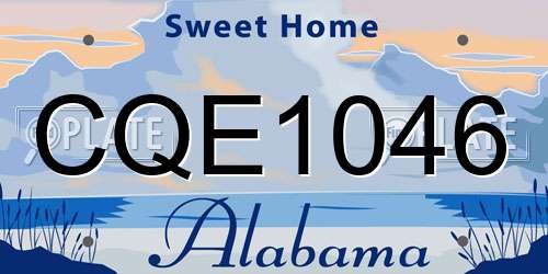 CQE1046 Alabama License Plate