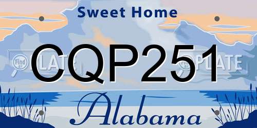 CQP251 Alabama License Plate