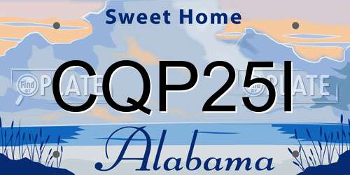 CQP25I Alabama License Plate