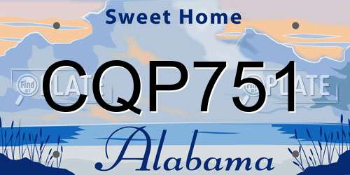 CQP751 Alabama License Plate
