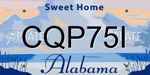 CQP75I Alabama License Plate