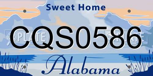 CQS0586 Alabama License Plate