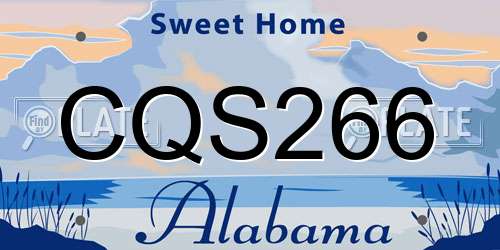 CQS266 Alabama License Plate