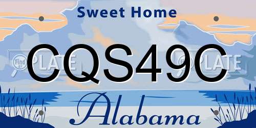 CQS49C Alabama License Plate