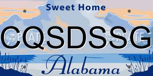 CQSDSSG Alabama License Plate