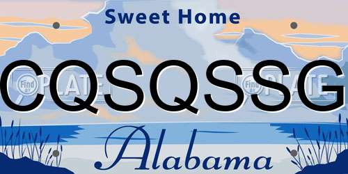 CQSQSSG Alabama License Plate