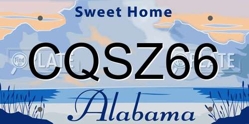 CQSZ66 Alabama License Plate
