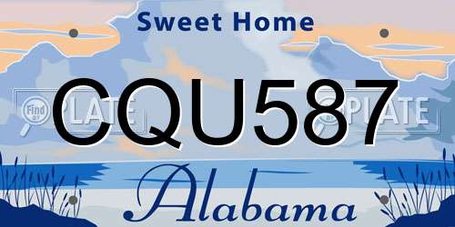 CQU587 Alabama License Plate