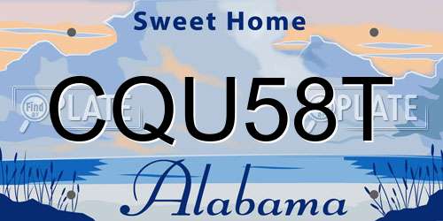 CQU58T Alabama License Plate