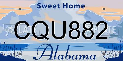 CQU882 Alabama License Plate