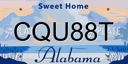 CQU88T Alabama License Plate