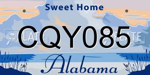 CQY085 Alabama License Plate