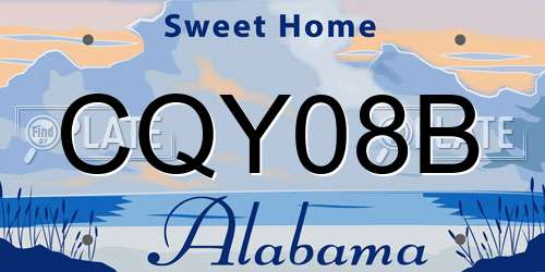 CQY08B Alabama License Plate