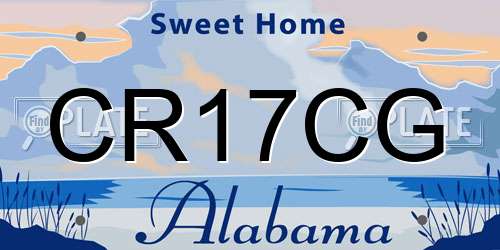 CR17CG Alabama License Plate