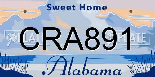 CRA891 Alabama License Plate