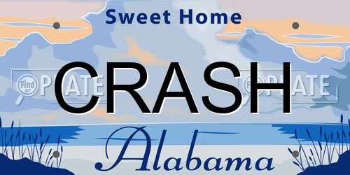 CRASH Alabama License Plate