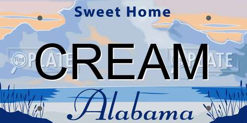 CREAM Alabama License Plate