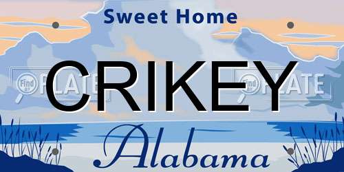 CRIKEY Alabama License Plate