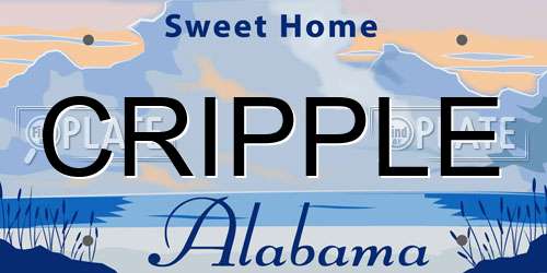 CRIPPLE Alabama License Plate