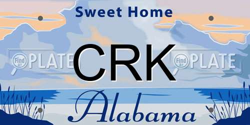 CRK Alabama License Plate
