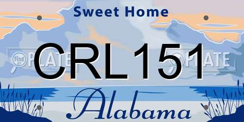 CRL151 Alabama License Plate