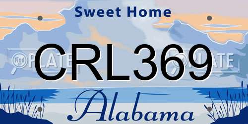 CRL369 Alabama License Plate