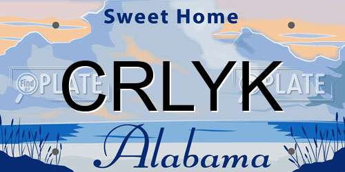 CRLYK Alabama License Plate