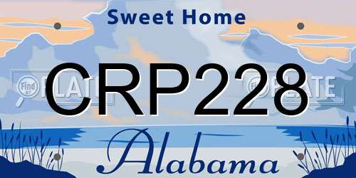 CRP228 Alabama License Plate