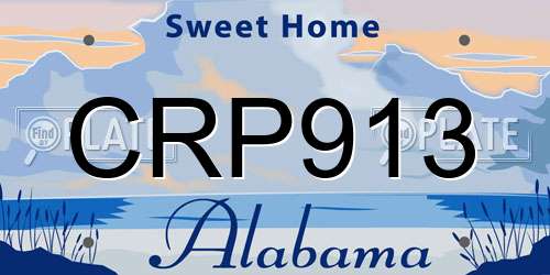 CRP913 Alabama License Plate