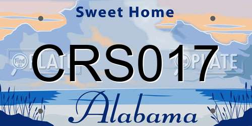 CRS017 Alabama License Plate