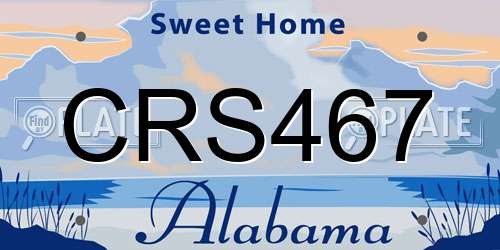 CRS467 Alabama License Plate