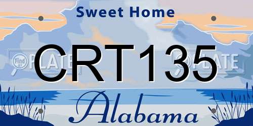 CRT135 Alabama License Plate