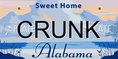 CRUNK Alabama License Plate