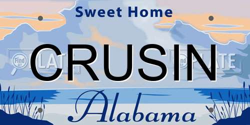 CRUSIN Alabama License Plate
