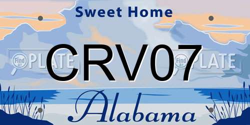 CRV07 Alabama License Plate