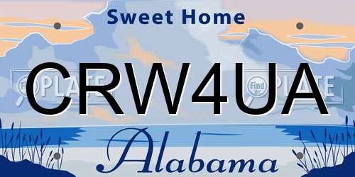 CRW4UA Alabama License Plate