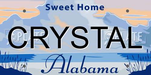 CRYSTAL Alabama License Plate