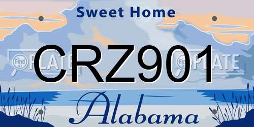 CRZ901 Alabama License Plate